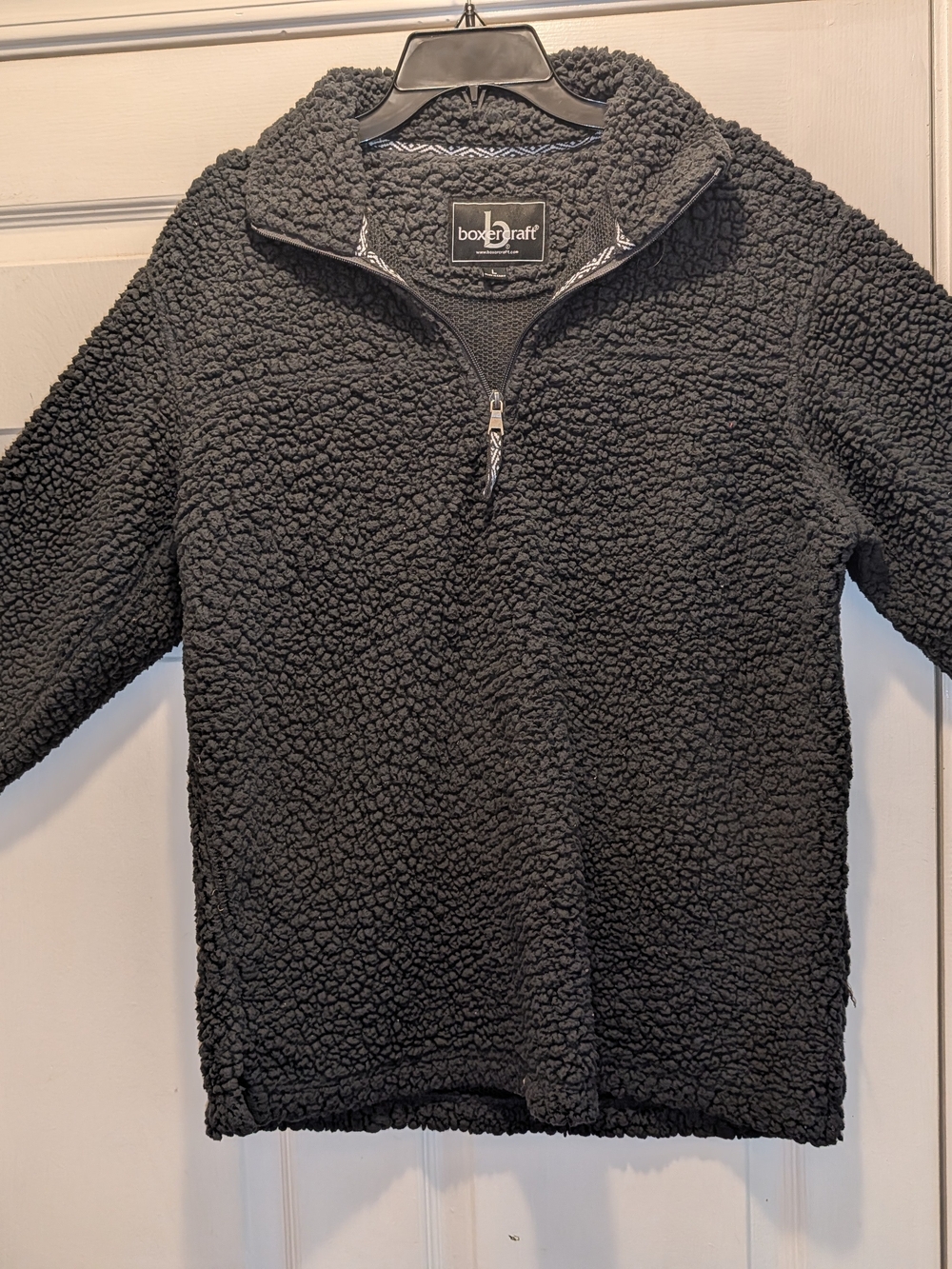 boxercraft Women's Black Sherpa Half-Zip Pullover